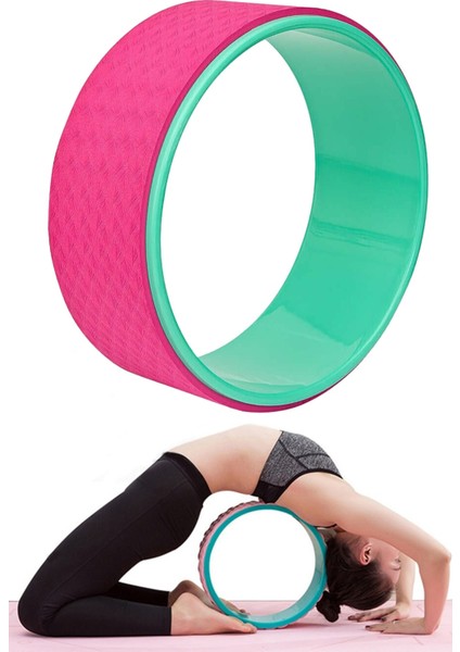 Yoga Wheel Yoga Halkası Yoga Tekerleği Pilates ve Yoga Balance Pembe-Yeşil