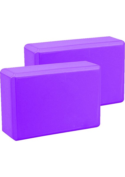 Çift Yoga Blok 2 Adet Eva Yoga Bloğu 2 Li Yoga Block Yoga Duruş Destek Köpüğü Mor