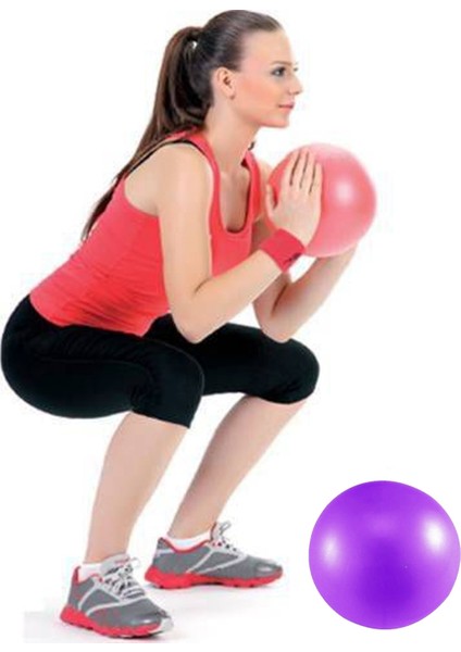 Delux 20 cm Mor Pilates Topu Jimnastik Yoga Plates Egzersiz Topu Mor