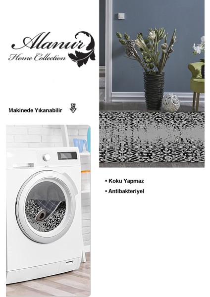 Dijital Salon Halısı Star Pamuk Kaymaz Taban Iskandinav Terceiro Gri