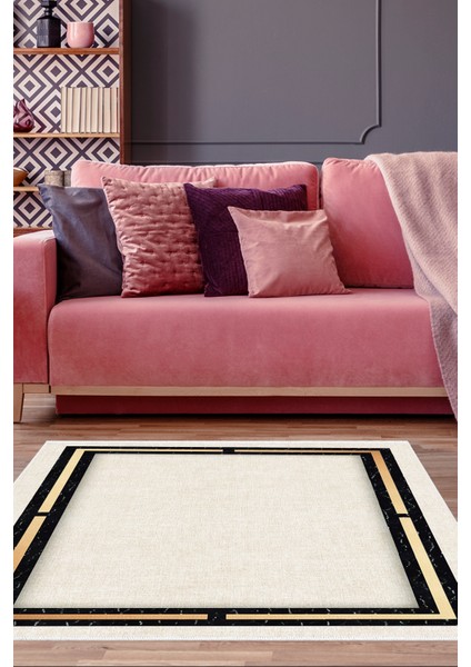 Dijital Salon Halısı Star Pamuk Kaymaz Taban Modern Kendra Bej