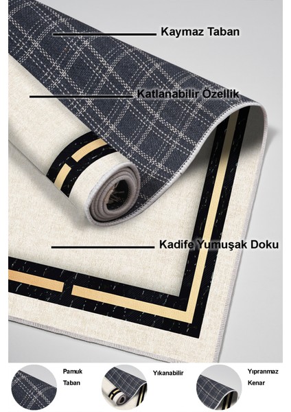 Dijital Salon Halısı Star Pamuk Kaymaz Taban Modern Kendra Bej indirimleri