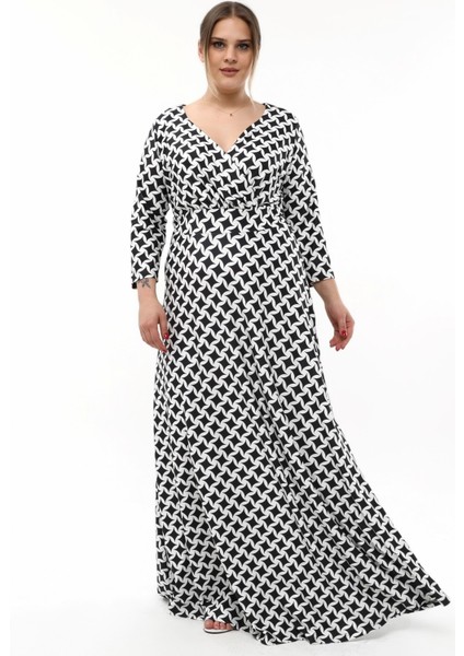 Desenli Esnek Midi Abiye Elbise fiyatları