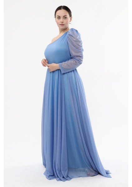 Omuz Dekolte Simli Tül Abiye Elbise fiyatları