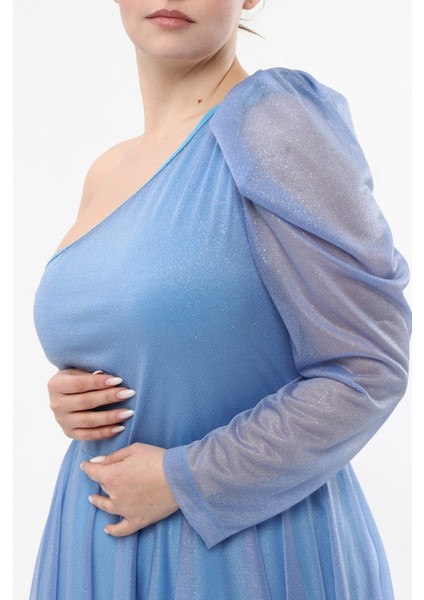 Omuz Dekolte Simli Tül Abiye Elbise fırsatları