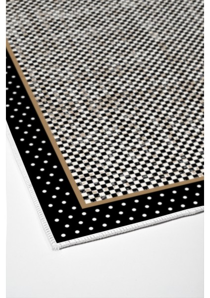 Dijital Mutfak Halısı Trend Keçe Kaymaz Taban Modern Stormy Siyah fırsatları