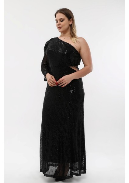 Payet Tek Kol Esnek Abiye Elbise fiyatları