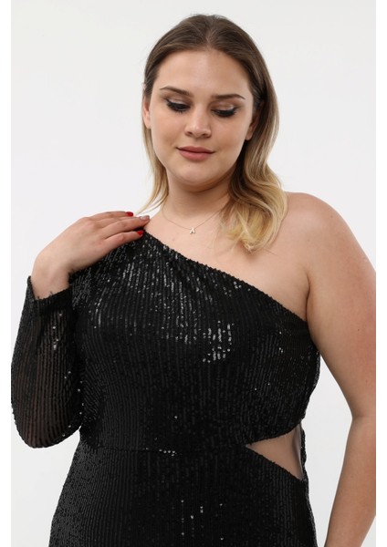 Payet Tek Kol Esnek Abiye Elbise fırsatları