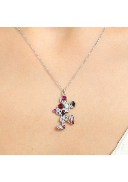 925 Ayar Gümüş Sevimli Figürü Kolye, Beyaz