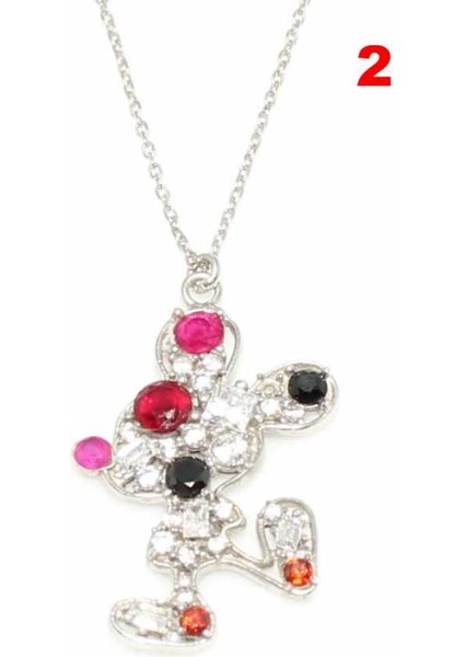 925 Ayar Gümüş Sevimli Figürü Kolye, Beyaz modelleri