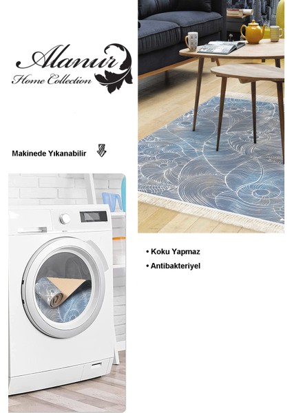 Dijital Salon Halısı Yıldız Deri Kaymaz Taban Saçaklı Modern Corrina Lila fiyatları