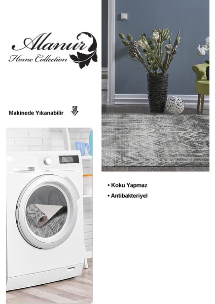 Dijital Salon Halısı Trend Keçe Kaymaz Taban Iskandinav Mel Antrasit fiyatları