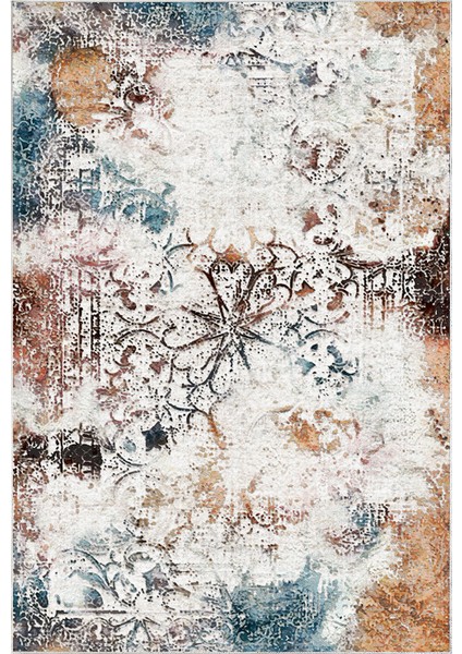 Dijital Mutfak Halısı Trend Keçe Kaymaz Taban Modern Fern Renkli