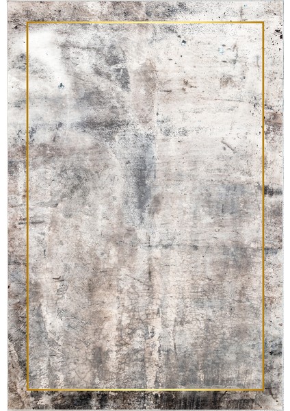 Dijital Mutfak Halısı Trend Keçe Kaymaz Taban Modern Landen Gri