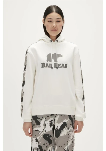 Bad Bear Gwen Hoodie Off-White Beyaz  Kapüşonlu Kadın Sweatshirt