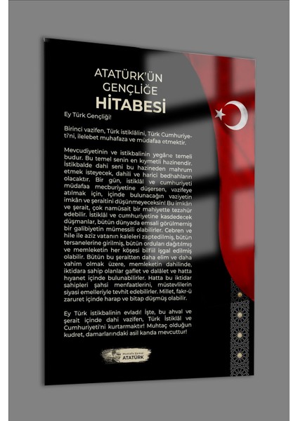 Atatürk-Istiklal Marşı-Gençliğe Hitabe Cam Tablo fırsatları