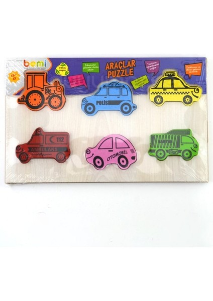 Edumat Ahşap Puzzle Taşıtlar Bemi