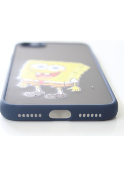 iPhone 7 iPhone 8 iPhone Se 2020 Sünger Bob Tasarım Tuşları Renkli Telefon Boyun Askılı Set Kılıf