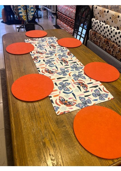 Tuğçe Demir Home Design Kelebek Desen Runner Supla Set