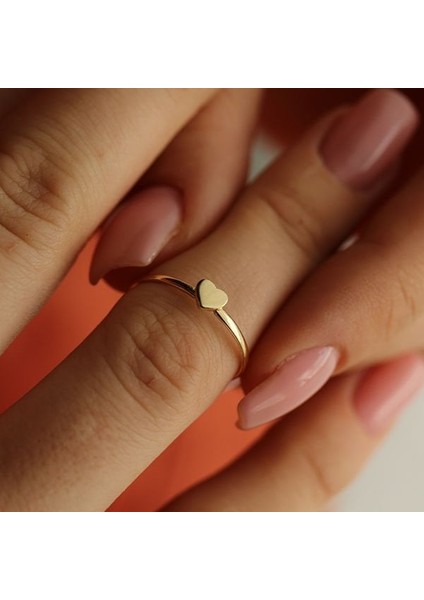 Minimal Heart Altın Yüzük