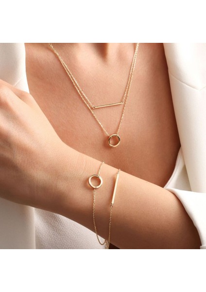 Altın Barlı Kolye Çift Zincir modelleri