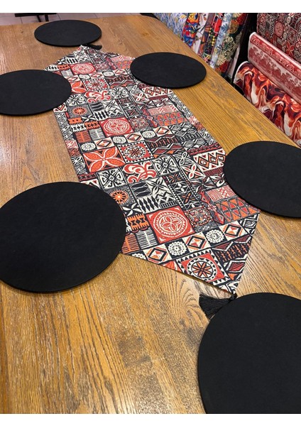 Tuğçe Demir Home Design Etnik Desen Runner Supla Set