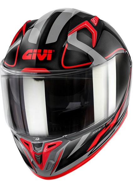 50.8 RACER SİYAH-TITANIUM-KIRMIZI KASK