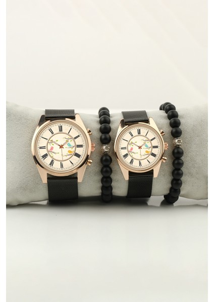 Romen Rakam Minimal Kuşlar Çift Kol Saati Set Bileklik Hediye Özel Sevgili Saatleri