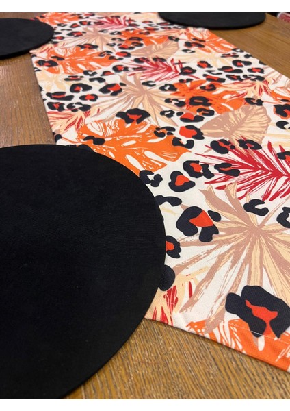 Tuğçe Demir Home Design Bohem Leopar Desen Runner Supla Set