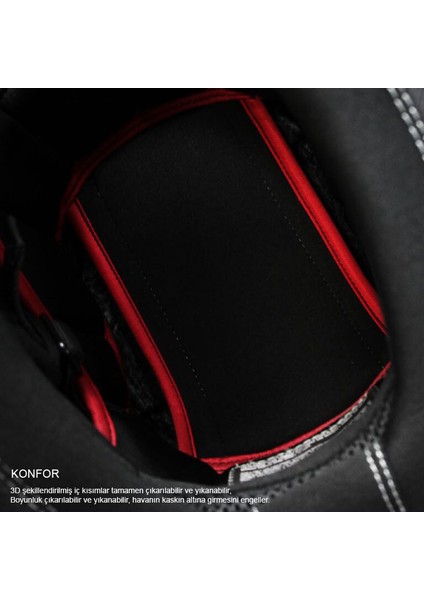 SX.100 GIGABOT KIRMIZI-SARI KASK