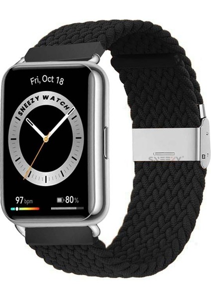 Huawei Watch Fit 2 Ile Uyumlu Metal Klips Solo Fiberlink Örgü Kordon