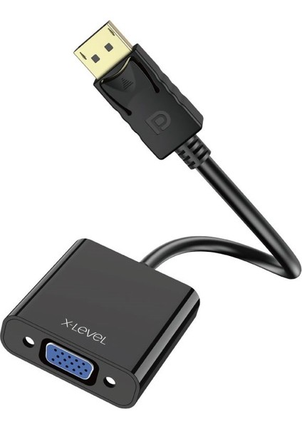 X-Think Displayport To VGA Çevirici Görüntü Aktarıcı Dönüştürücü Kablo