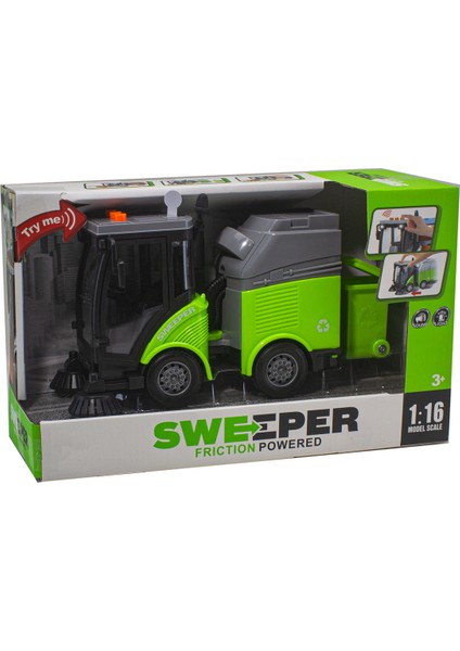 1/16 Ölçek Oyuncak Çöp Temizleme Kamyonu Işıklı Sesli modelleri