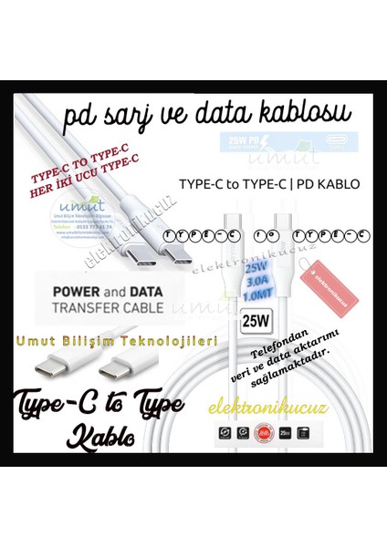25W Samsung Galaxy Type-C To Type-C Hızlı Şarj Kablosu Iki Uçu Type-C Yeni Nesil S20 Fe Plus Ultra 5g S21 Fe Plus Ultra 5g A73 A72 A71 A53 5g A33 M51 M33
