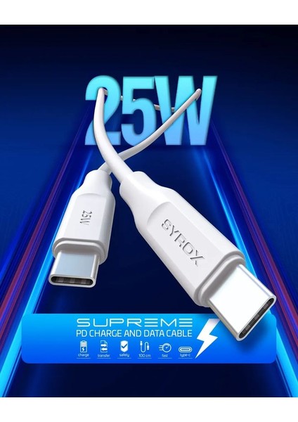 25W Samsung Galaxy Type-C To Type-C Hızlı Şarj Kablosu Iki Uçu Type-C Yeni Nesil S20 Fe Plus Ultra 5g S21 Fe Plus Ultra 5g A73 A72 A71 A53 5g A33 M51 M33