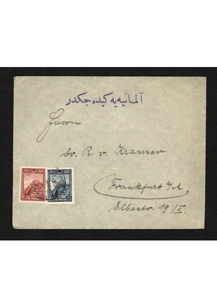 Turkey Send From Galata Postal Cover 2 Adet Eski Mektup Pul