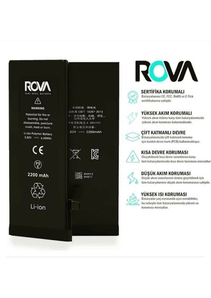 Cep Tel Batarya Iphone 8 Rova Garantili indirimleri