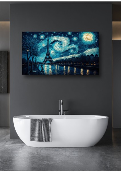 Vintage Görüntü Paris Eyfel Kulesi Gece Görüntüsü Kanvas Tablo AR030281 fiyatları