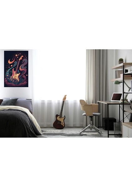 Mor Gitar Tablosu Gençler Için Kanvas Tablo AR030402 fiyatları