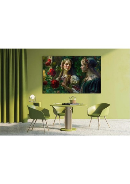 Iki Kadın Tablosu Dekoratif Kanvas Tablo AR030407 fırsatları