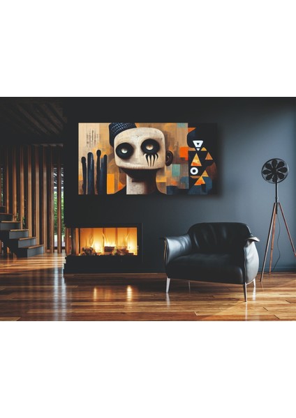 Sürrüealist Tasarım Renklerin Karmaşası Yüz Ifadesi Kanvas Tablo AR030279