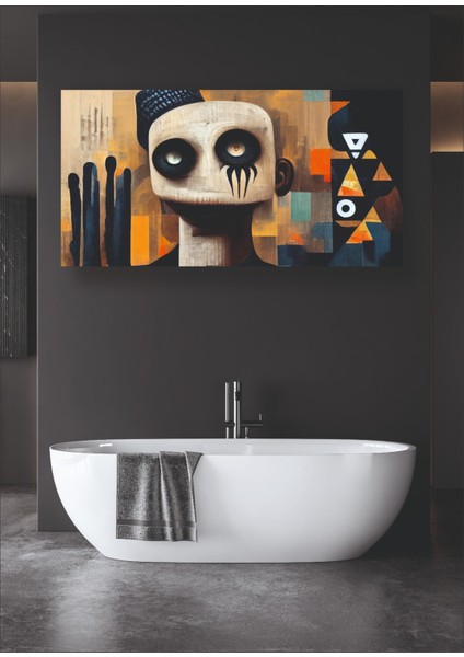 Sürrüealist Tasarım Renklerin Karmaşası Yüz Ifadesi Kanvas Tablo AR030279 fiyatları