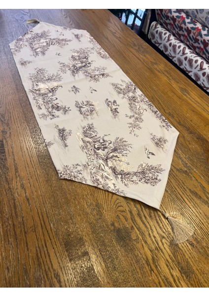 Tuğçe Demir Home Design Kahve Country Desen Runner