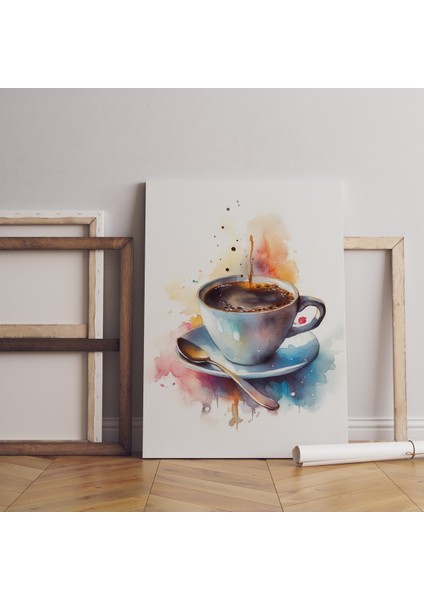 Dekoratif Kahve Fincanı Renkli Model Kanvas Tablo AR030273 modelleri