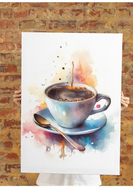 Dekoratif Kahve Fincanı Renkli Model Kanvas Tablo AR030273 fırsatları