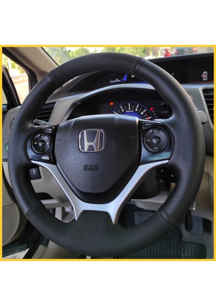 Honda Civic Fb7 Araca Özel Direksiyon Kılıfı (Nubuk Noktalı Siyah Dikişli) fiyatları