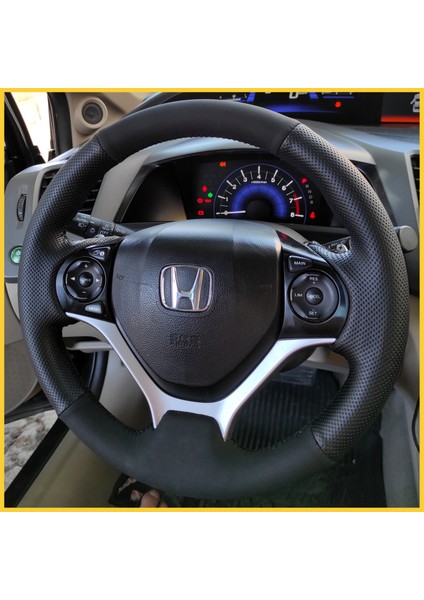 Honda Civic Fb7 Araca Özel Direksiyon Kılıfı (Nubuk Noktalı Siyah Dikişli) modelleri