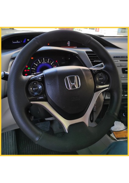 Honda Civic Fb7 Araca Özel Direksiyon Kılıfı (Nubuk Noktalı Siyah Dikişli) fırsatları