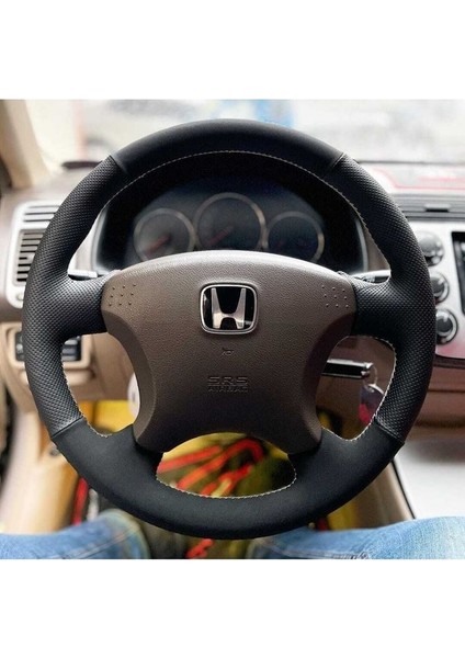 Honda Civic Vitec2 Arara Özel Direksiyon Kılıfı Noktalı-Nubuk-Gri Ipli