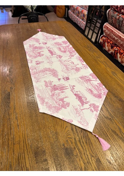 Tuğçe Demir Home Design Pembe Country Desen Runner